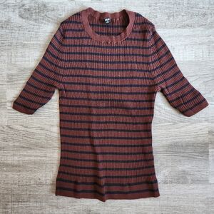 Uniqlo Merino Wool Quarter Sleeve Cropped Top